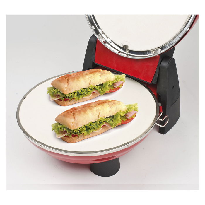 G3 Ferrari G 10032 Pizzeria Snack Napoletana Rojo, Horno para Pizza con Piedra, hasta 31cm, 400°C, 1200W, Incluye Accesorios