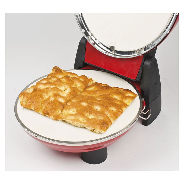 G3 Ferrari G 10032 Pizzeria Snack Napoletana Rojo, Horno para Pizza con Piedra, hasta 31cm, 400°C, 1200W, Incluye Accesorios