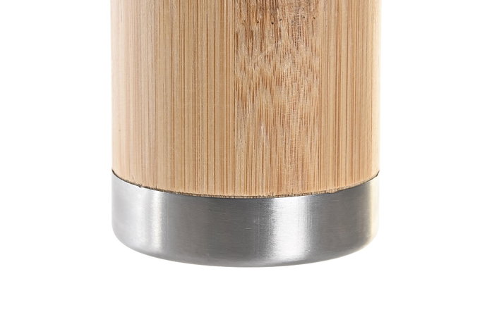 DKD Home Decor Vaso de Bambú y PP Natural y Plateado 7x7x11 cm