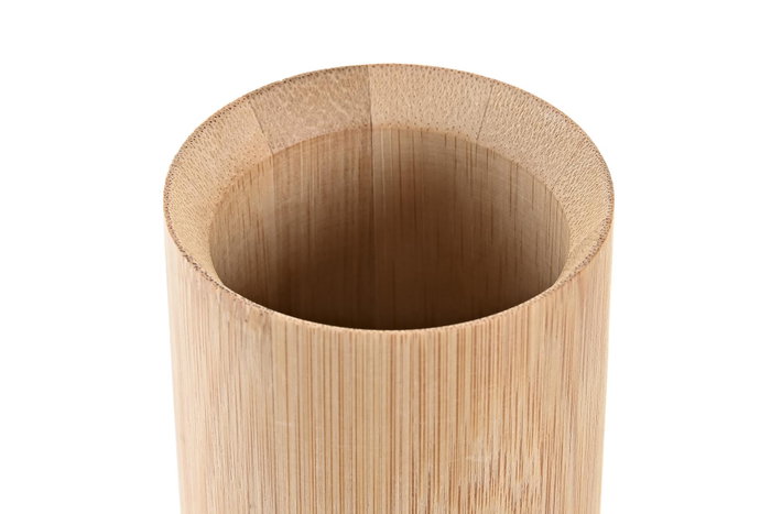 DKD Home Decor Vaso de Bambú y PP Natural y Plateado 7x7x11 cm
