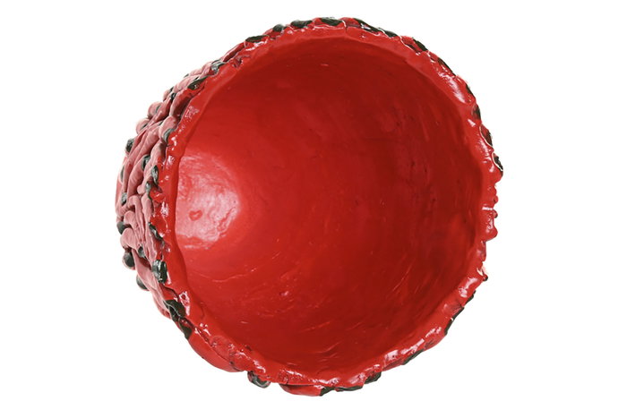 DKD Home Decor Jarrón de Cemento Rojo Chilís 18x18x26 cm