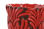 DKD Home Decor Jarrón de Cemento Rojo Chilís 18x18x26 cm