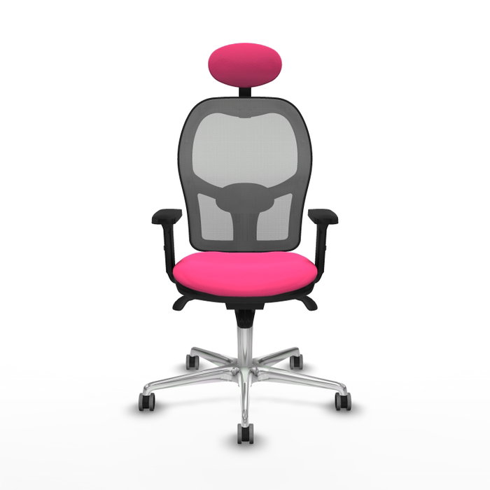PIQUERAS Y CRESPO Silla de oficina Jorquera con mecanismo Sincro, Rosa y Gris