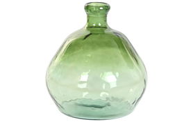 DKD Home Decor C463 Jarrón Urban Verde Oscuro Cristal Reciclado 45 x 47.5 x 45 cm