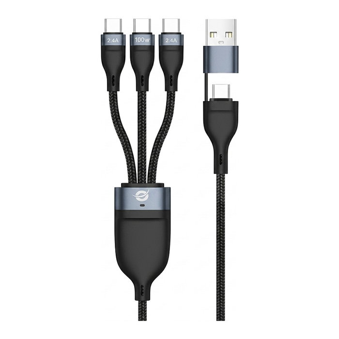 Conceptronic Cable USB-A/USB-C a 3xUSB-C 100W 1,5 m Negro Conceptronic Cable USB-A/USB-C a 3xUSB-C 100W 1,5 m Negro