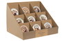DKD Home Decor Set de 12 Posavasos de Dolomita y Corcho Café