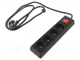 JONEX Prolongador de alimentación H03VV-F 3G1,5mm² 1,5m Negro