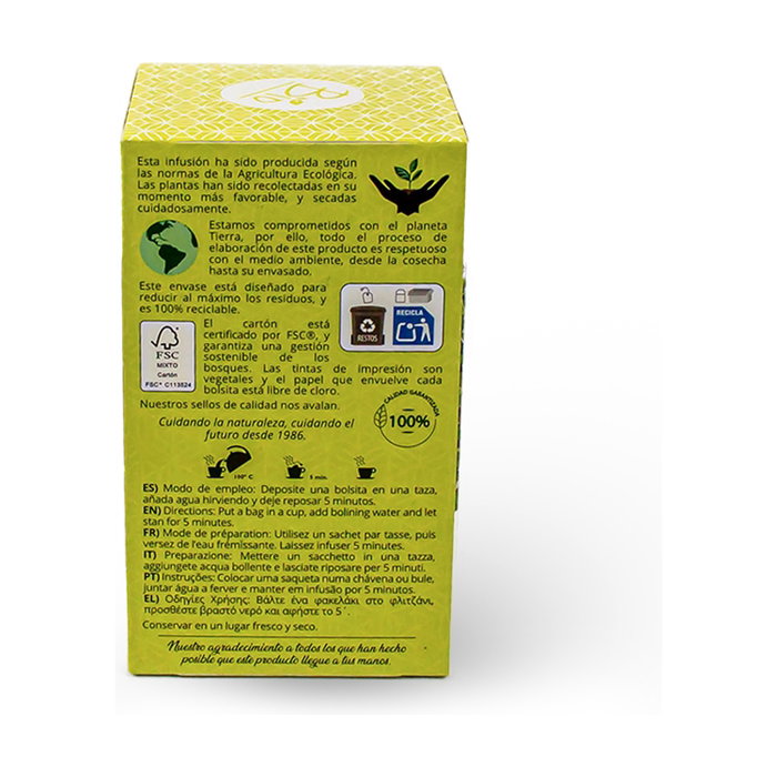 ARTEMIS BIO Infusión de hierba luisa relajante Bio 20 bolsitas infusoras ARTEMIS BIO Infusión de hierba luisa relajante Bio 20 bolsitas infusoras