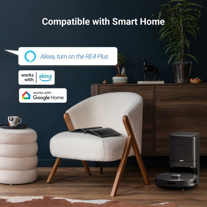 EZVIZ RE4 Plus Robot Aspirador y Fregasuelos Negro EZVIZ RE4 Plus Robot Aspirador y Fregasuelos Negro