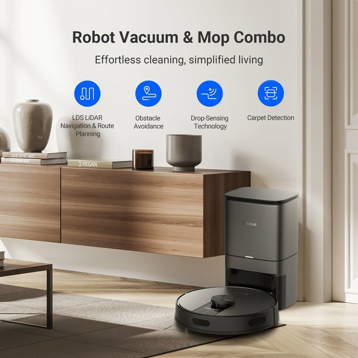EZVIZ RE4 Plus Robot Aspirador y Fregasuelos Negro EZVIZ RE4 Plus Robot Aspirador y Fregasuelos Negro