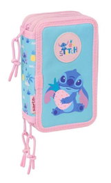 Safta Plumier Triple Estuche Escolar con 37 Piezas, Capacidad 12.5 x 19.5 x 5.5 cm, Para Material de Oficina y Papelería