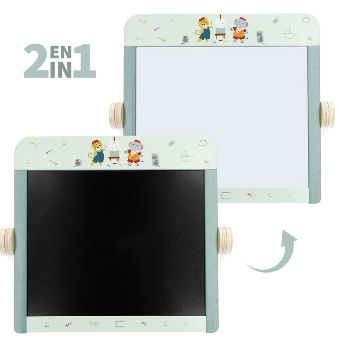 Color Baby Pizarra Madera Woomax 2 en 1 con accesorios