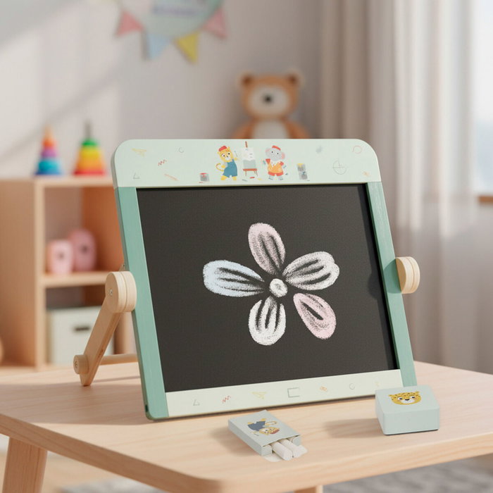 Color Baby Pizarra Madera Woomax 2 en 1 con accesorios