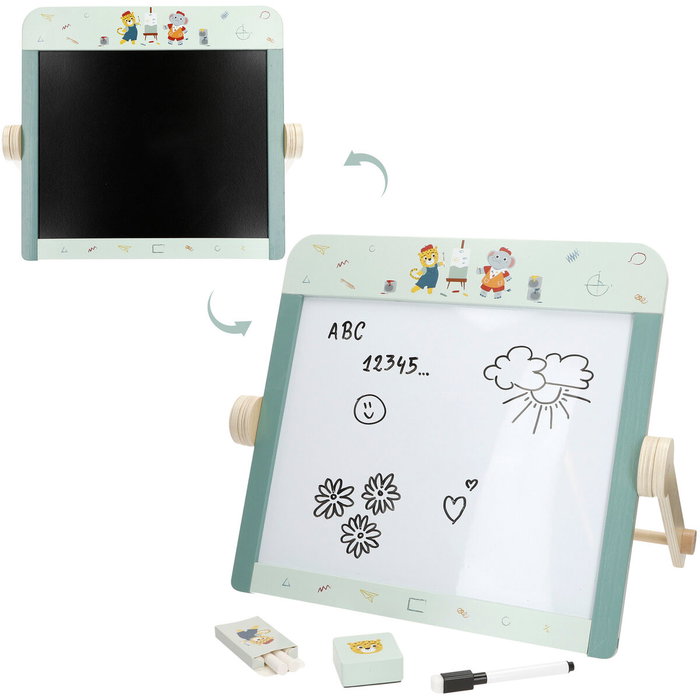 Color Baby Pizarra Madera Woomax 2 en 1 con accesorios