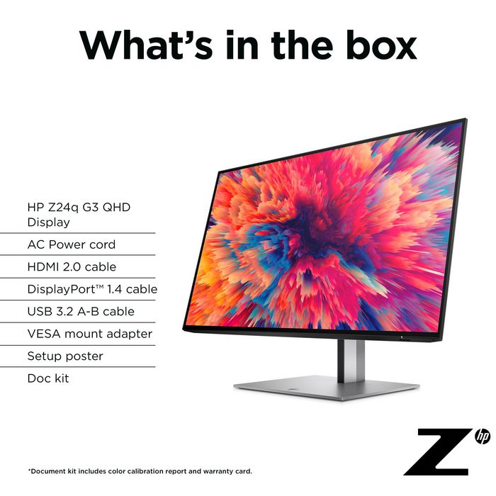 HP Z24q G3 Pantalla QHD de 60.5 cm (23.8 pulgadas) con Precisión de Color Profesional
