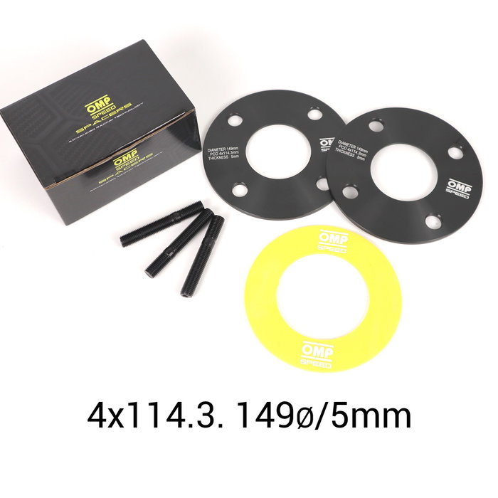 OMP Speed Juego de Separadores 5mm PCD 4x114.3 CB.H 64.1 OD 149 M12x1.5