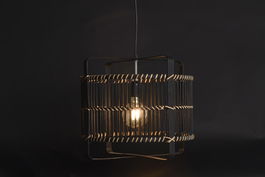 DKD Home Decor Lámpara de Techo Colonial Negro Bambú 40 x 35 x 40 cm