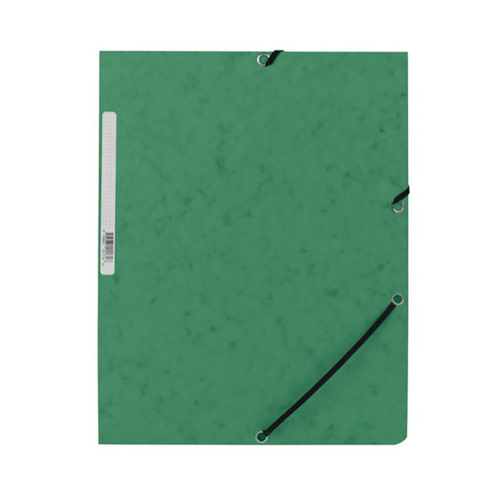 Q-connect Carpeta de Cartón Símil Prespán con Gomas y Solapas Verde