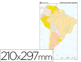 Teide Mapa Mudo Color Din A4 América Del Sur Político