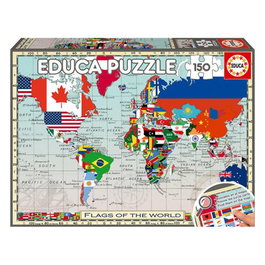 EDUCA BORRAS Puzzle 150 Piezas Banderas del Mundo