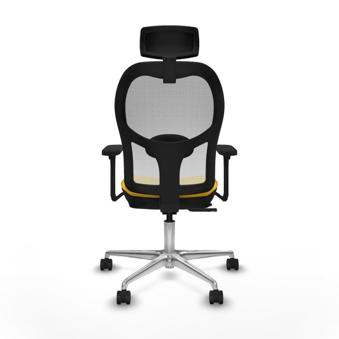 PIQUERAS Y CRESPO Silla de oficina Jorquera con mecanismo Sincro/Traslack, Amarillo y Blanco