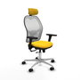 PIQUERAS Y CRESPO Silla de oficina Jorquera con mecanismo Sincro/Traslack, Amarillo y Blanco