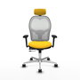 PIQUERAS Y CRESPO Silla de oficina Jorquera con mecanismo Sincro/Traslack, Amarillo y Blanco