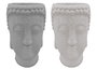 DKD Home Decor Set de 2 Maceteros de Cerámica Cara de Buda Blanco y Beige