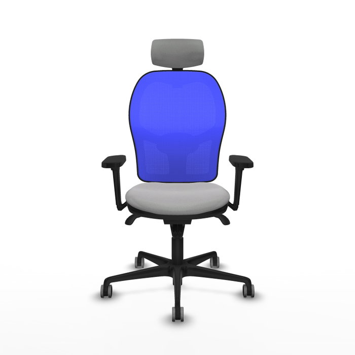 PIQUERAS Y CRESPO Silla de oficina Jorquera con mecanismo Sincro, Gris claro y Azul PIQUERAS Y CRESPO Silla de oficina Jorquera con mecanismo Sincro, Gris claro y Azul