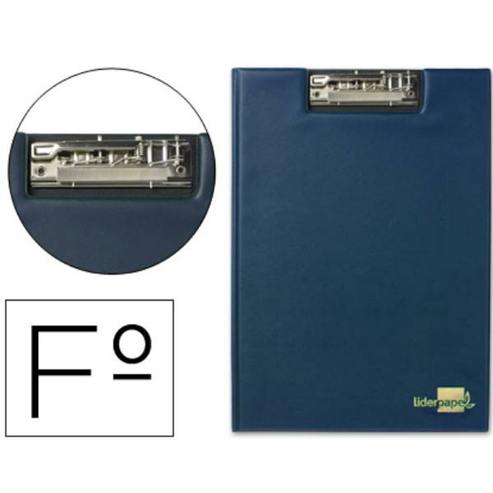 Liderpapel Carpeta Portanotas Folio Azul con Pinza Superior Liderpapel Carpeta Portanotas Folio Azul con Pinza Superior