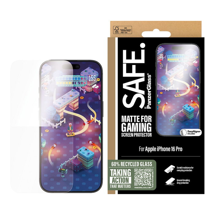 PanzerGlass SAFE Gaming iPhone 16 Pro UWF Protector de Pantalla para iPhone 16 Pro Resistente a Rayones y Golpes Transparente