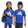 Camiseta de Manga Corta Infantil Adidas Big Logo Azul Blanco