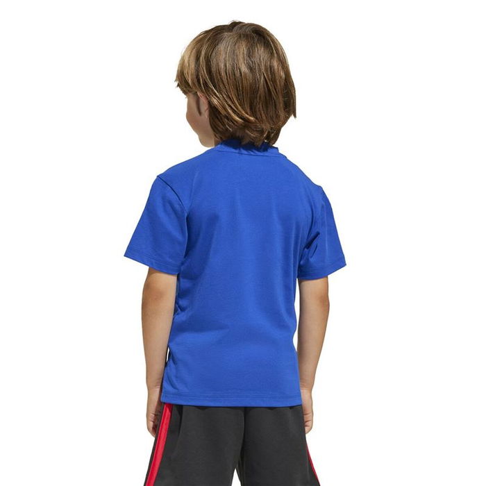 Camiseta de Manga Corta Infantil Adidas Big Logo Azul Blanco