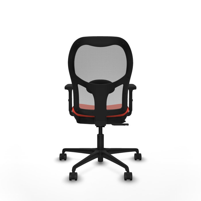 PIQUERAS Y CRESPO Silla de oficina Jorquera con mecanismo Sincro/Traslack, Tela Naranja oscuro y Malla Gris