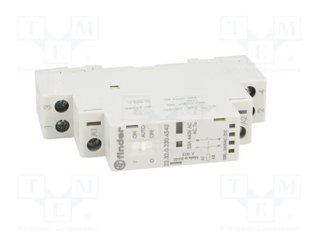 FINDER Contactor de Instalación Modular 2-Polar 25A 230VAC/230VDC NC+NA