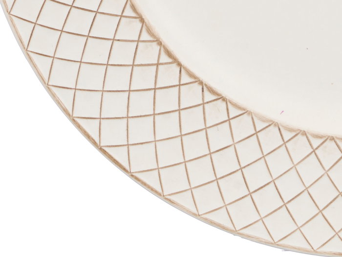 Giftdecor Portavelas Rombos Blanco Envejecido Ø 33 cm Oro (Set de 24)