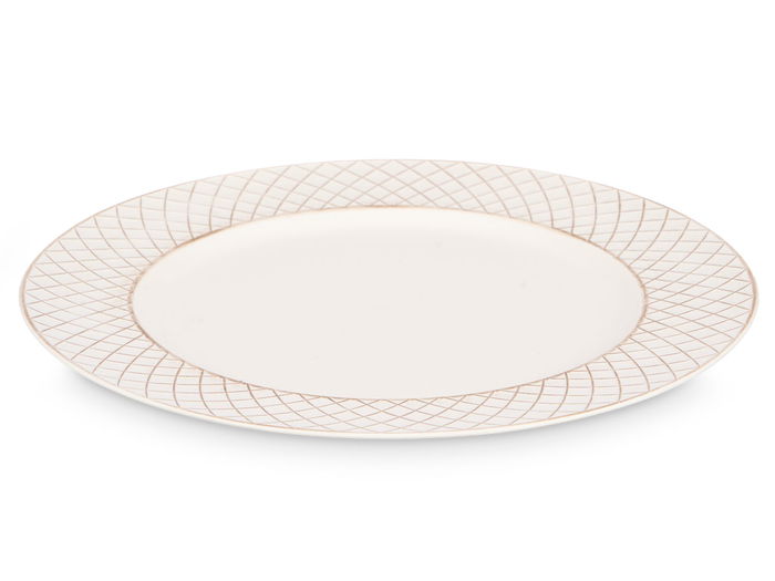 Giftdecor Portavelas Rombos Blanco Envejecido Ø 33 cm Oro (Set de 24)