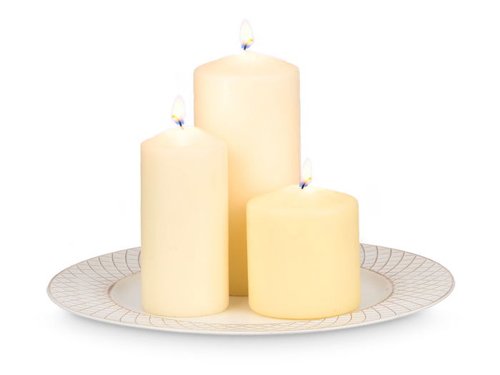 Giftdecor Portavelas Rombos Blanco Envejecido Ø 33 cm Oro (Set de 24)