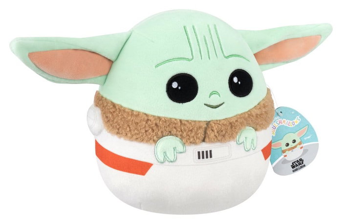 Jazwares Squishmallows Star Wars Peluche Grogu en su bolsa de transporte 20 cm