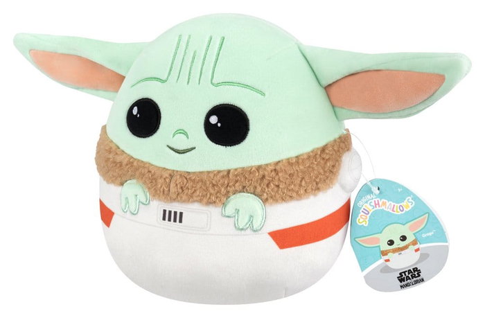 Jazwares Squishmallows Star Wars Peluche Grogu en su bolsa de transporte 20 cm