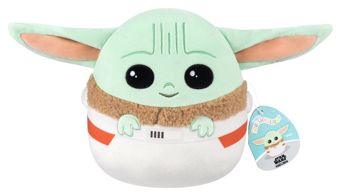 Jazwares Squishmallows Star Wars Peluche Grogu en su bolsa de transporte 20 cm