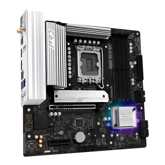 ASRock B860M Pro RS Wifi - Placa Base mATX (LGA 1851) con Wi-Fi, HDMI, DisplayPort, DDR5