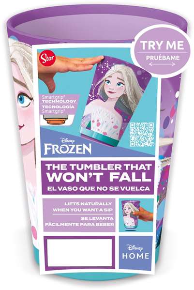 Stor Vaso Antivuelco para Niños Frozen con Motivo de Violetas, 470 ml