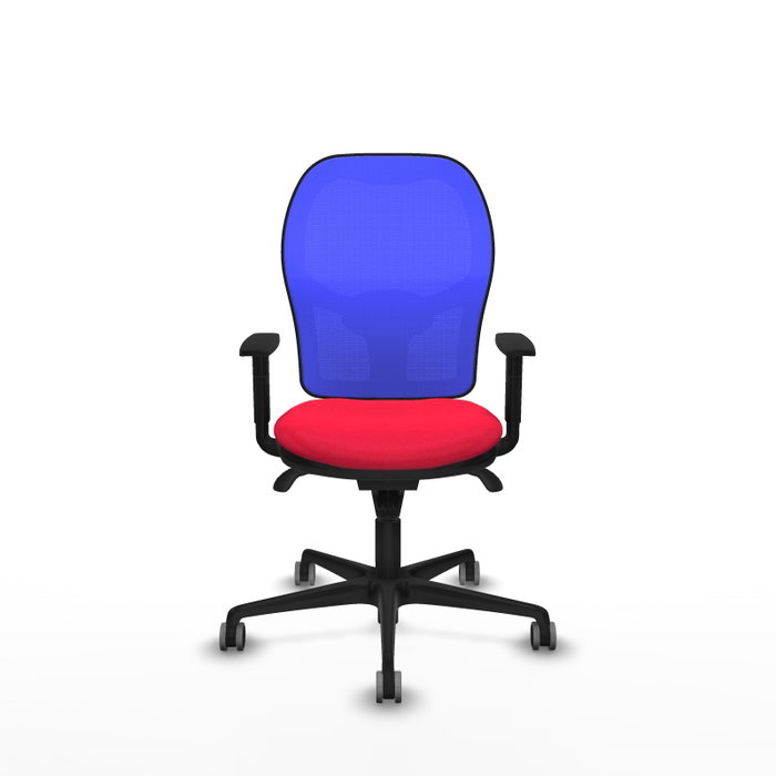 PIQUERAS Y CRESPO Silla de oficina Jorquera con mecanismo Sincro, Tela Roja y Malla Azul PIQUERAS Y CRESPO Silla de oficina Jorquera con mecanismo Sincro, Tela Roja y Malla Azul