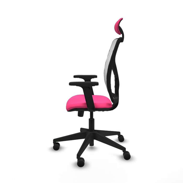 PIQUERAS Y CRESPO Silla de oficina Motilla Rosa y Blanco con Mecanismo Sincro