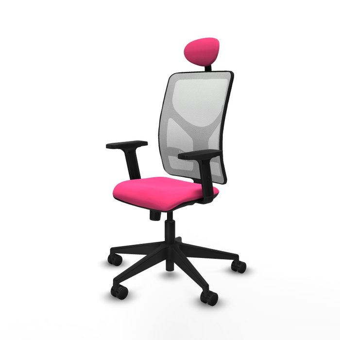 PIQUERAS Y CRESPO Silla de oficina Motilla Rosa y Blanco con Mecanismo Sincro