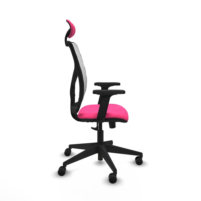 PIQUERAS Y CRESPO Silla de oficina Motilla Rosa y Blanco con Mecanismo Sincro