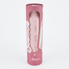 AUREA Botella térmica con interior cerámico, 2 tapones, 750ml, pink petal lines