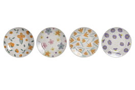 DKD Home Decor Surtido de Platos de Porcelana Flores Shengda Multicolor
