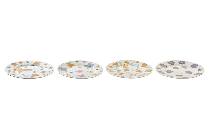 DKD Home Decor Surtido de Platos de Porcelana Flores Shengda Multicolor DKD Home Decor Surtido de Platos de Porcelana Flores Shengda Multicolor